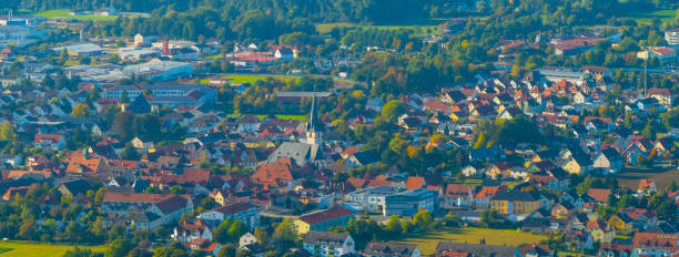 Panorama of Bad Staffelstein Germany from above Towns in Bavaria bad staffelstein stock pictures, royalty-free photos & images