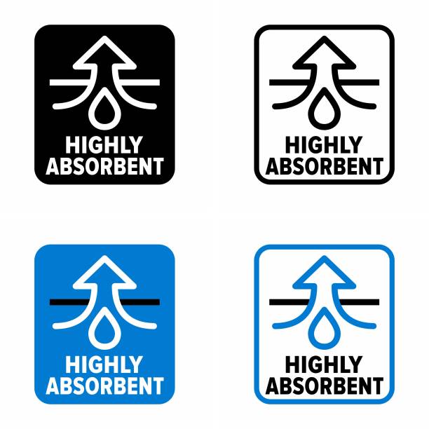 illustrations, cliparts, dessins animés et icônes de signe d’information vectorielle hautement absorbant - porous