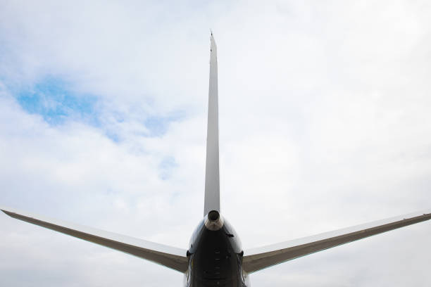 istock tail of a business jet close-up 1355534327