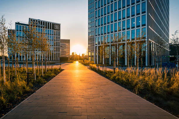 Modern office buildings in the center of Katowice, Poland