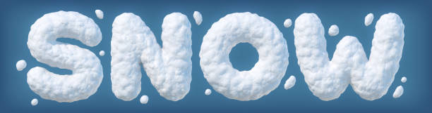 istock Word SNOW made of snow isolated on blue background 1355543632