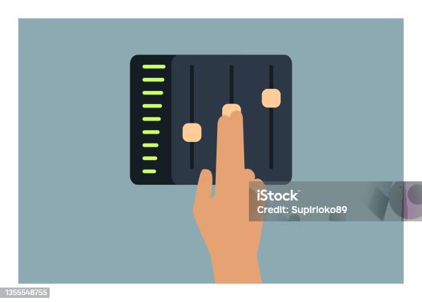 Control Panel Simple Figure Hand Adjusting Control Panel Simple Flat Illustration Stock ...