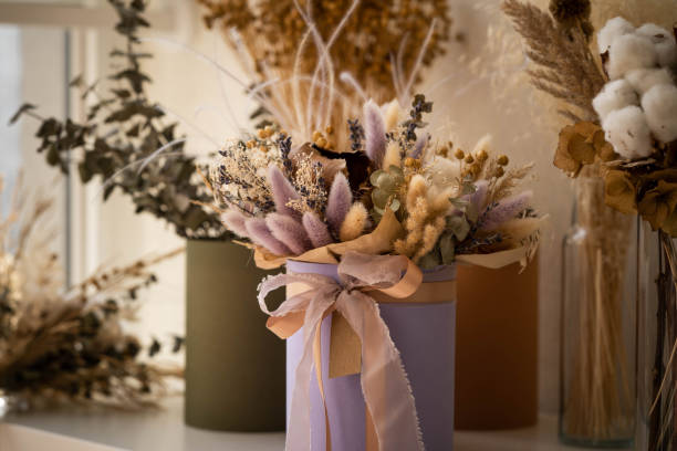 istock dry inflorescences are collected in a beautiful composition in a hat box 1355556499