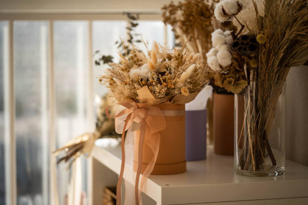 istock dry inflorescences are collected in a beautiful composition in a hat box 1355556558