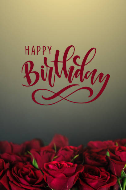 Happy birthday card with red roses