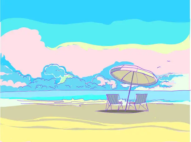 Vector illustration of background beach