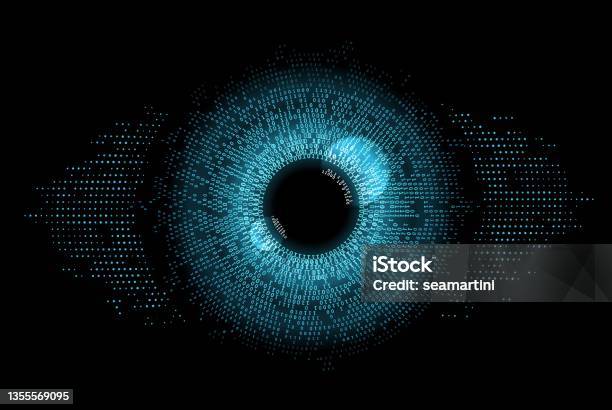 Digital Eye Data Network Cyber Security Technology-vektorgrafik och fler bilder på Öga - Öga, Övervakning, Teknologi