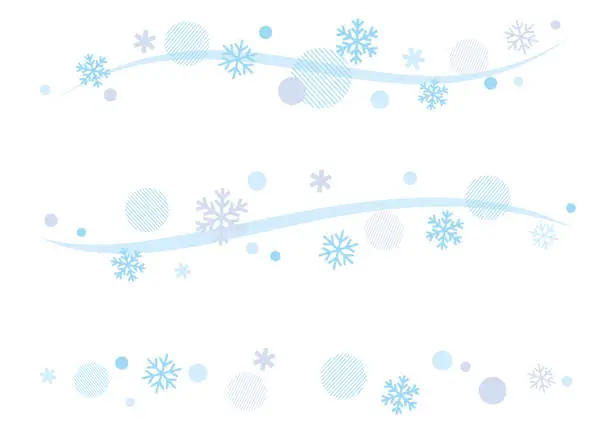 Vector illustration of Snowflake and geometric pattern decoration parts set for winter