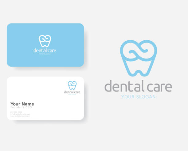 Health dental car symbol design Health dental car symbol design with business card template dentist logos stock illustrations