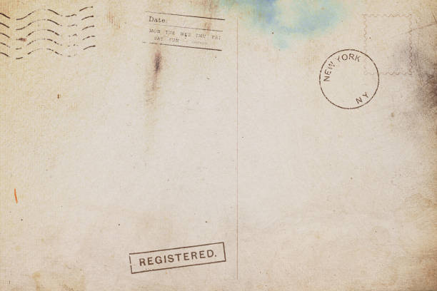 Backside of old postcard dirty stain