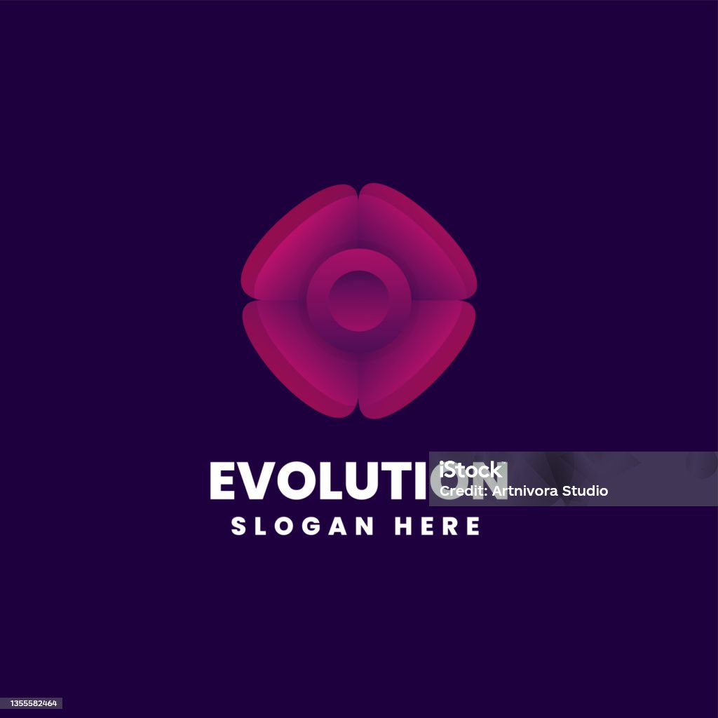 Evolution Text Gradient Vector Illustration Evolution Gradient Colorful Style Stock ...