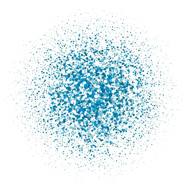 istock Colorful burst of flowers graphic on a white background. blue shine, flicker. eps 10 1355584704