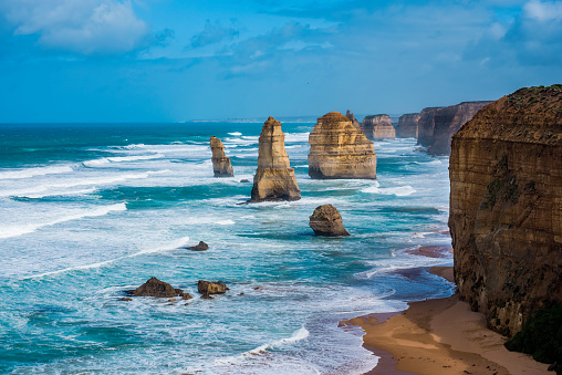 The famous tourist destination of the 12 Apostles along the Great Ocean Road