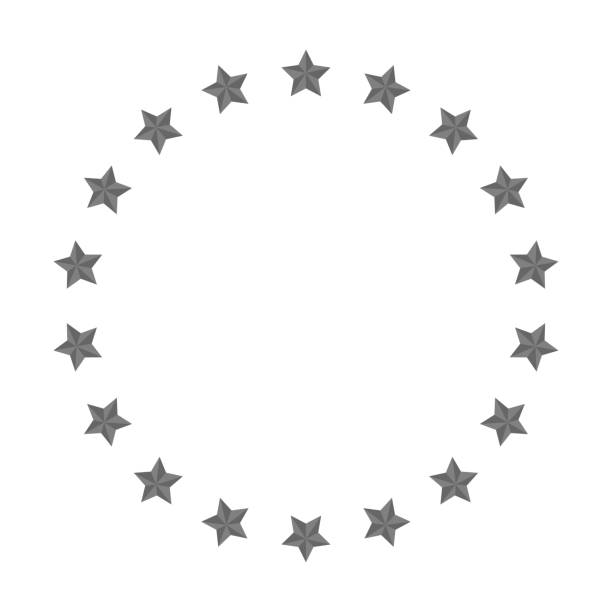 Silver Star With Rounds 170+ Abstract Celebration Round Frame Made Of Silver Stars Stock ...