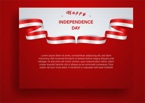 independence day of indonesia, monaco, singapore, malaysia, america, background for banner, flyer, ribbon flag - 國家假日 幅插畫檔、美工圖案、卡通及圖標