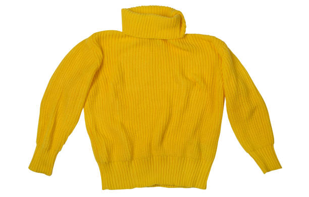istock wide knit yellow wool sweater, on a white background 1355593006