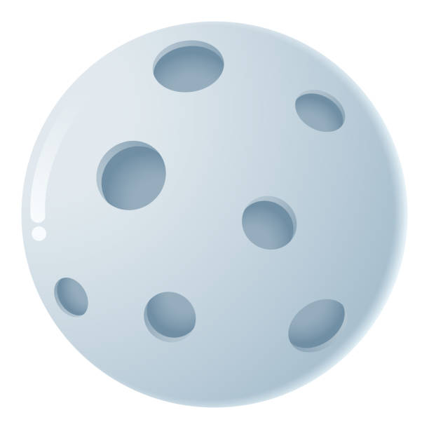 istock Illustration of cartoon moon, isolated on white background 1355594736