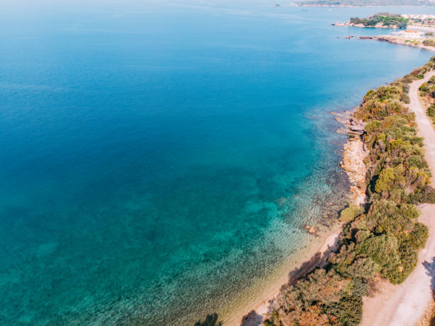 istock Drone View Beautiful Aegean Sea Coastline 1355607255