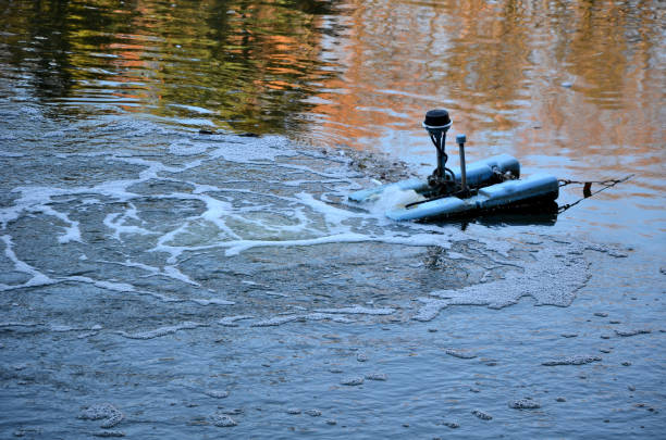 istock aeration bubbles. it is important source of oxygen for bacteria and, thanks to aeration, water mixed and impurities are released from the bottom. ideal way to keep the pond operational even in cold 1355610148
