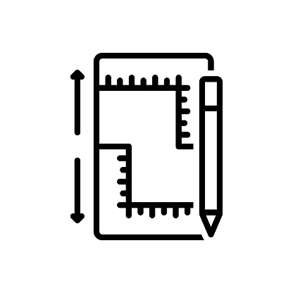 Icon for measurements, ruler, yardage, scale, centimeter, metering, tool