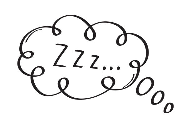 ilustraciones, imágenes clip art, dibujos animados e iconos de stock de conjunto de vectores sleep zzzz en un conjunto de garabatos dibujados a mano. icono de insomnio en estilo boceto. símbolo somnoliento de garabato - dormir