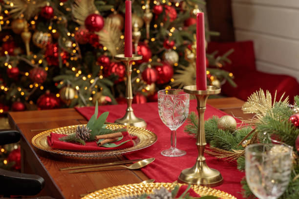 istock Christmas Table Setting. Holiday Decorations. Decor. New Year Celebration 1355616158