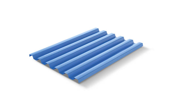istock Horizontally blue roof sheeting on a white background. Vector illustration 1355621377