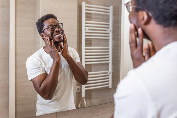 istock Male Facial Skincare Routine. Selective focus 1355621533