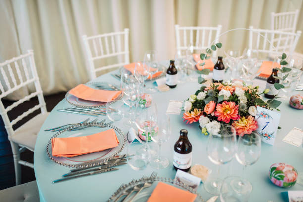 istock Beautiful fresh flower table decoration. 1355622969