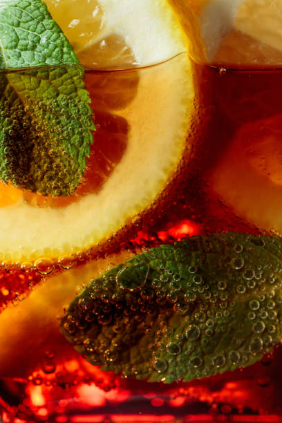 istock Carbonated drink with lemon slices and mint. 1355623455