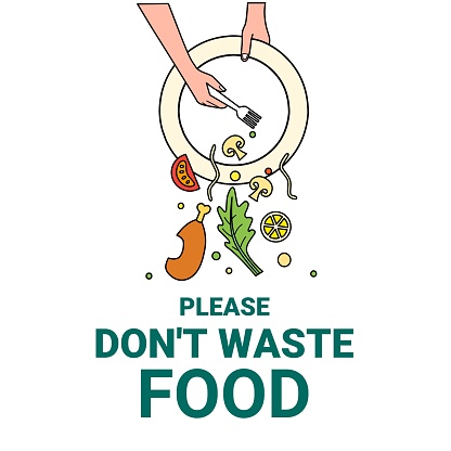 Vector illustration. Please don't waste food, designs for world food day and International Awareness Day on Food Loss and Waste.