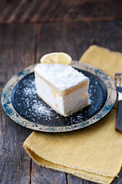 istock Vanilla slice or mille-feuille pastry 1355625485