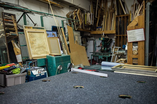 Inside of the craft workshop, with all equipment fro works