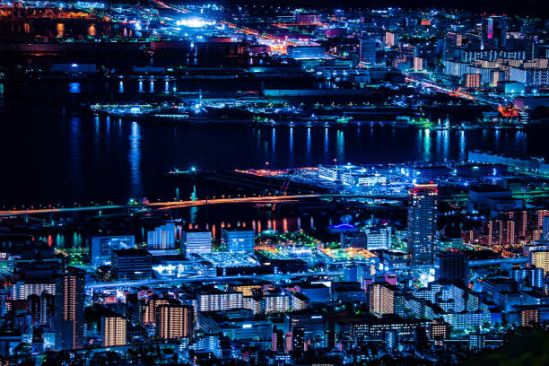 vista nocturna de kobe desde ichige - 18827 fotografías e imágenes de stock