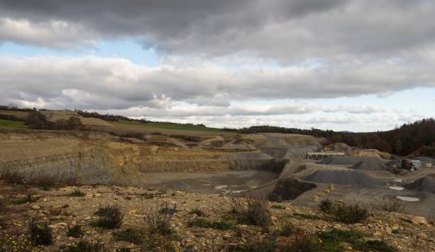 istock Mining in Bucha at autumn in thuringia 2021, Copy space 1355641767