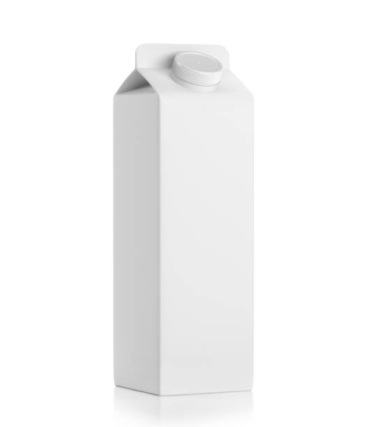 Milk packaging 3D render stock photo