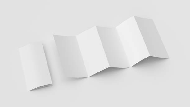 istock Vertical pages accordion or zigzag fold brochure mock up on BBB background. Five panels, ten pages leaflet 1355644249