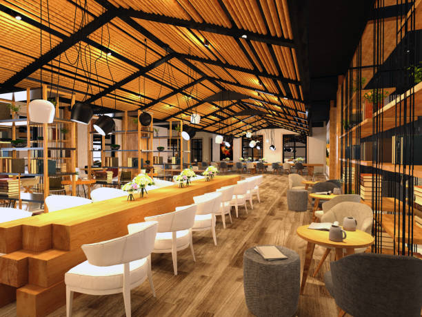 istock 3d render of modern cafe restaurant 1355646451