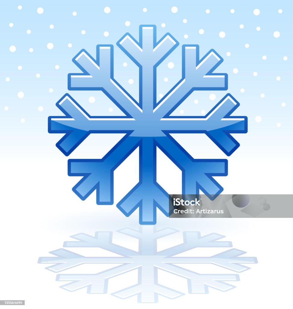 shiny snowflake icon blue shiny snowflake icon on reflection plate Blue stock vector
