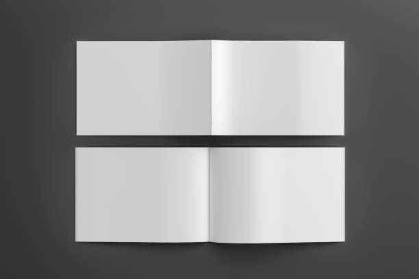 istock Horizontal brochure or booklet mock up on black background. 1355647919