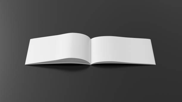 istock Horizontal brochure or booklet mock up on black background. 1355647975