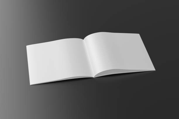 istock Horizontal brochure or booklet mock up on black background. 1355648542