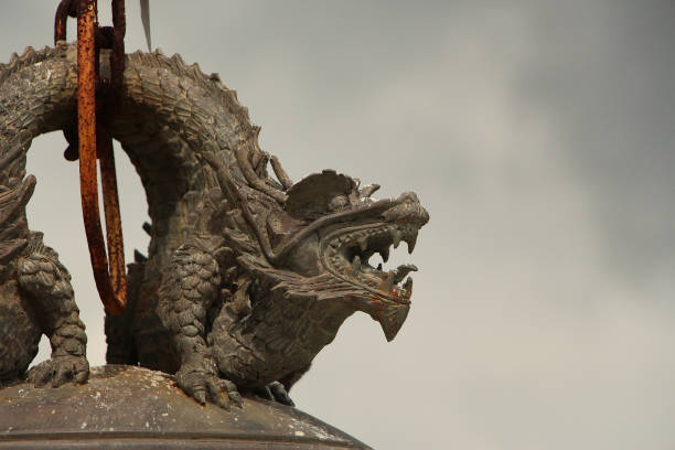 istock Sculpture in stone and metal in Thailand 1355648629