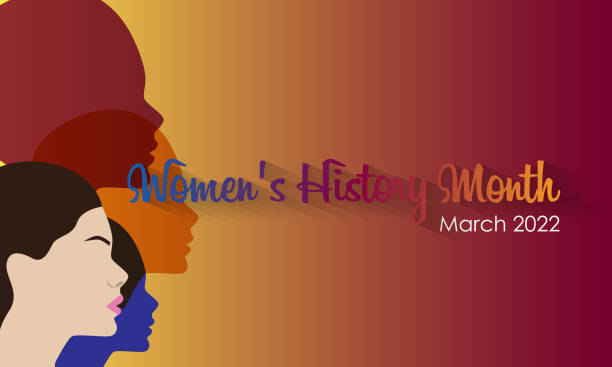 Women's history Month, March 2022, vector Women's history Month, March 2022, vector history stock illustrations