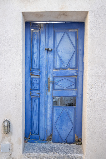 Traditional blue door in Tunisia.