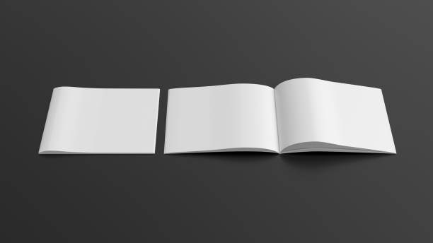 istock Square brochure or booklet mock up on black background. 1355651115