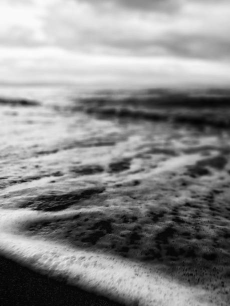 Bw Sea Foam On A Beach Closeup Stock Photo - Download Image Now - Abstract,  Backgrounds, Beach - iStock