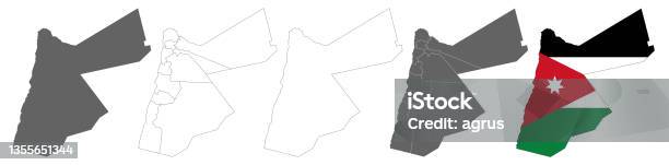 Jordan Map Design Set Of Jordan Maps Vector Illustration Design Elements Stock ...
