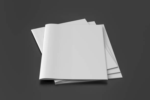 istock Vertical brochure or booklet mock up on black background. 1355652394