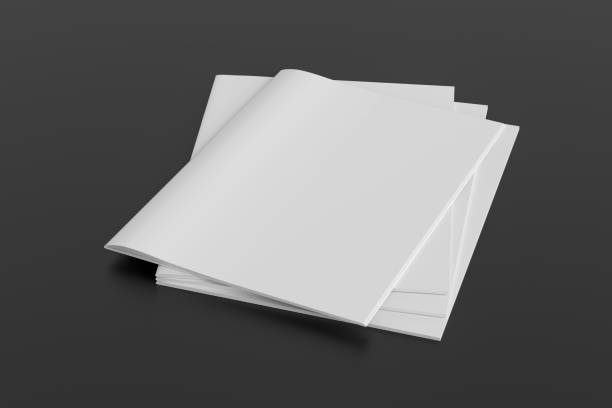 istock Vertical brochure or booklet mock up on black background. 1355652514